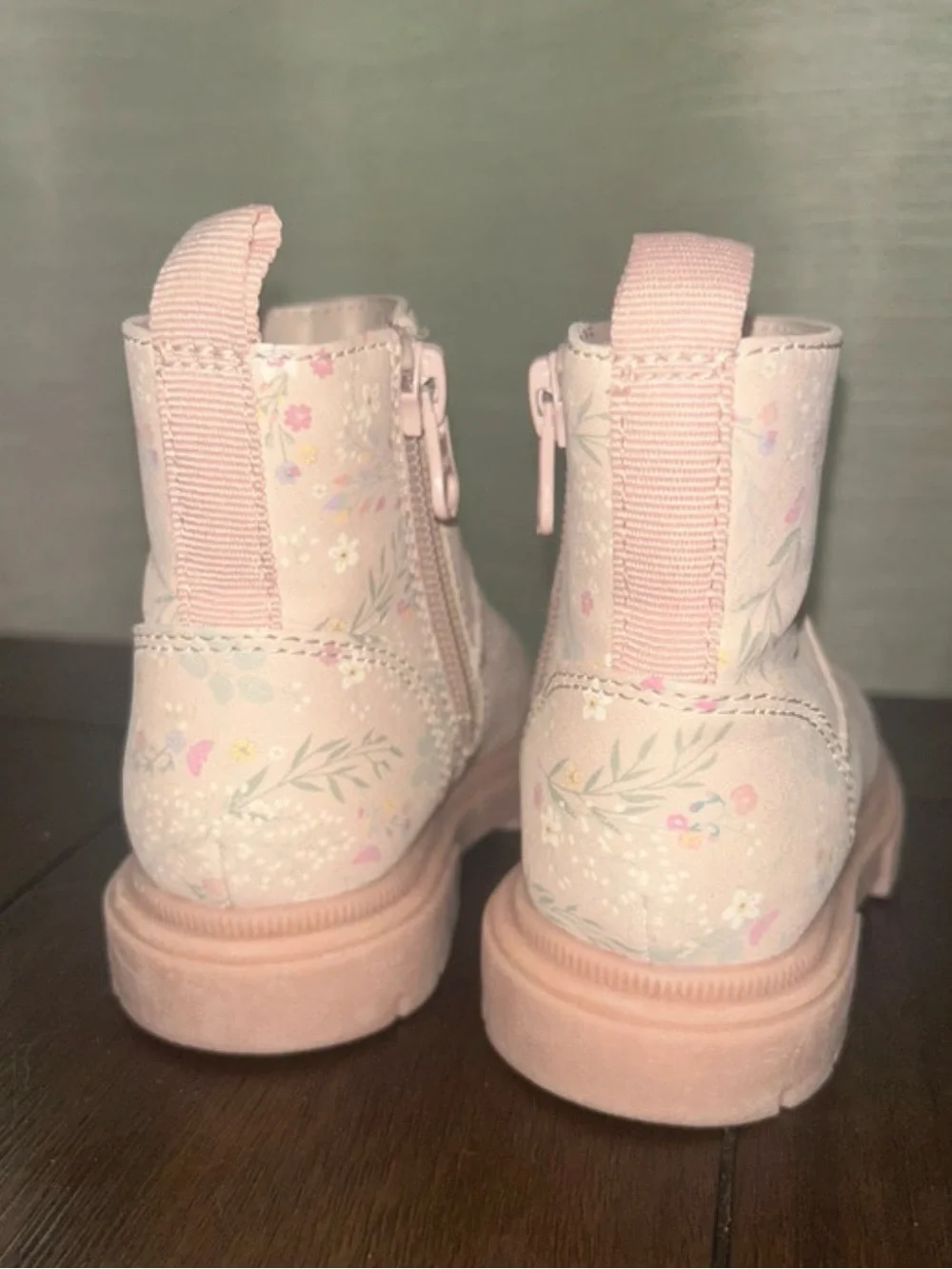 Cat & Jack Pink Floral Girls' Ankle Boots